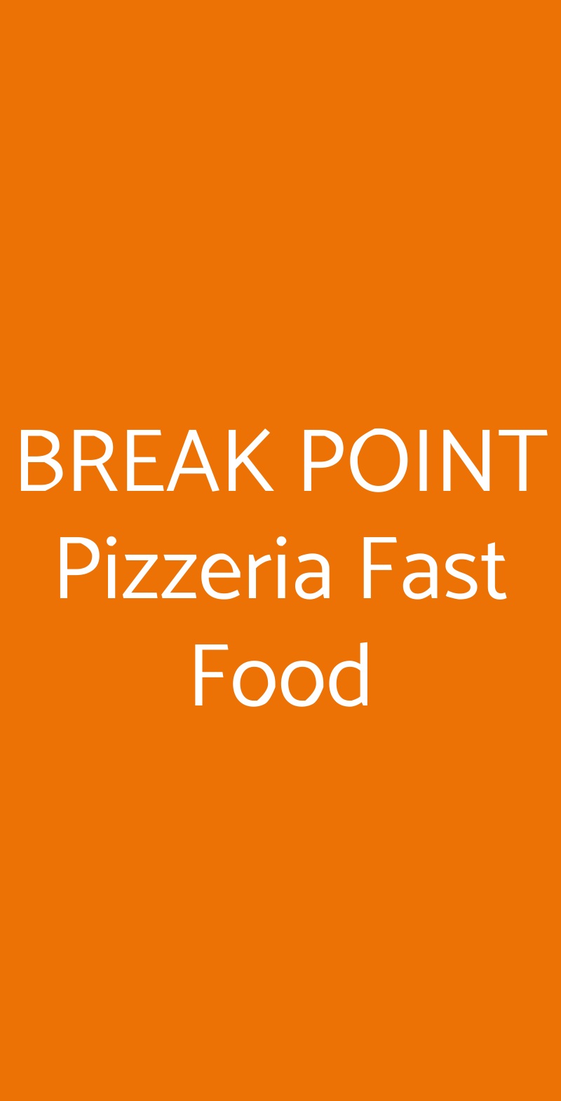 BREAK POINT Pizzeria Fast Food Trento menù 1 pagina