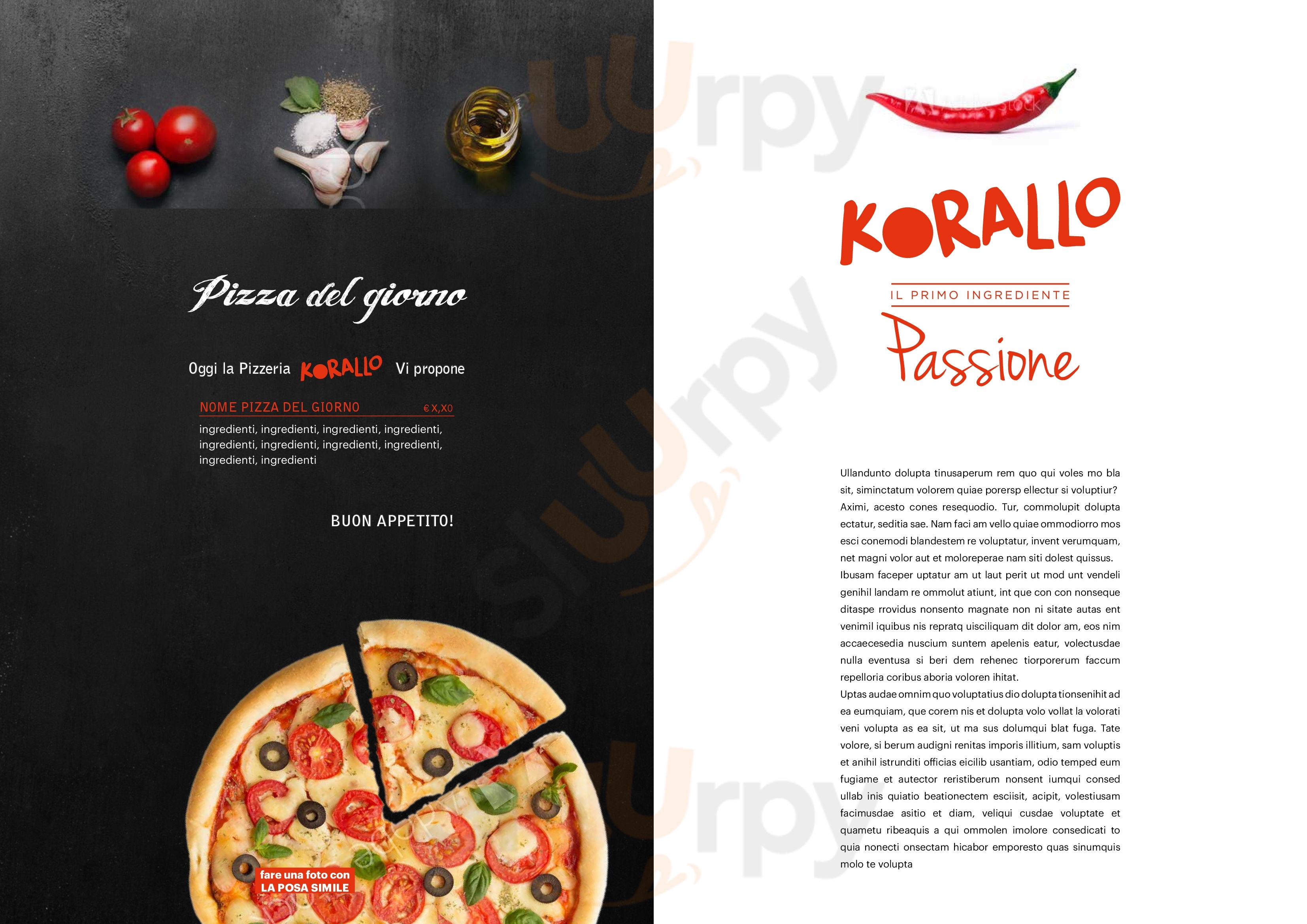 Korallo - Pizza & Drink Trento menù 1 pagina