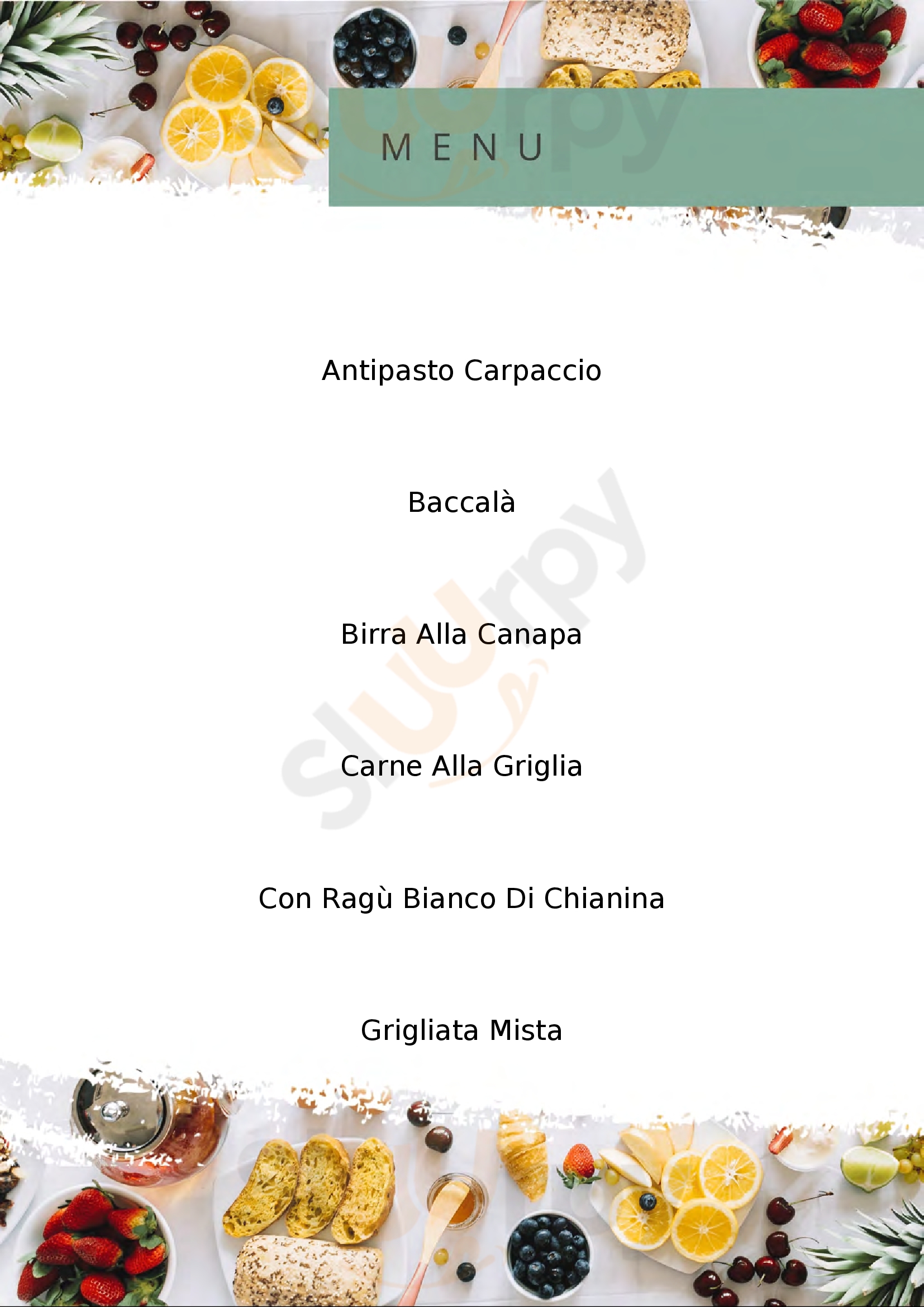 Osteria del Mulino Assisi menù 1 pagina