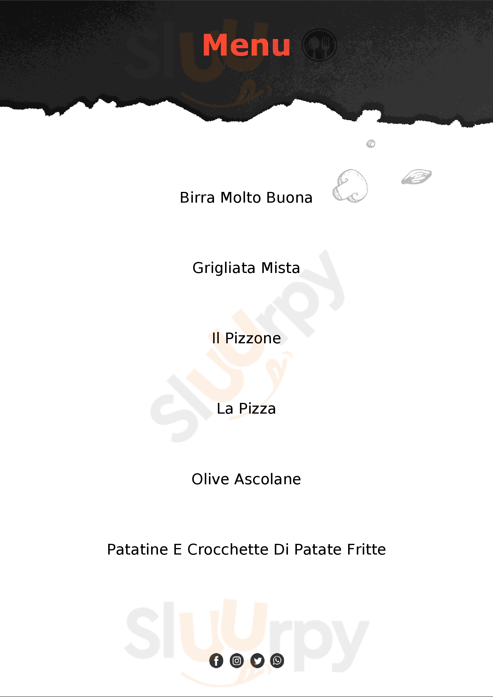 Pizza City Perugia menù 1 pagina