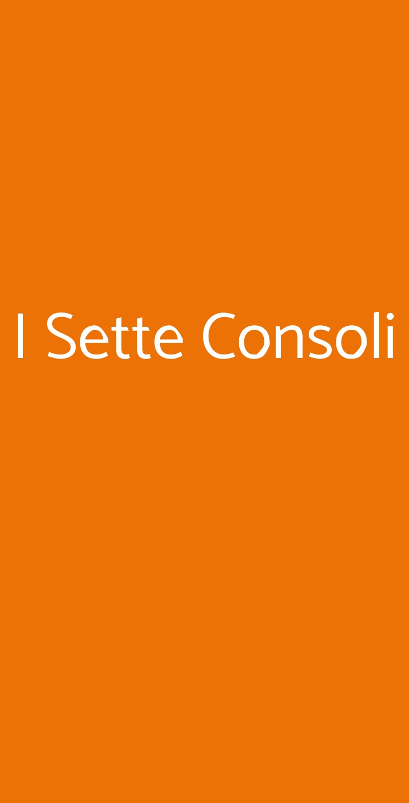 I Sette Consoli Orvieto menù 1 pagina