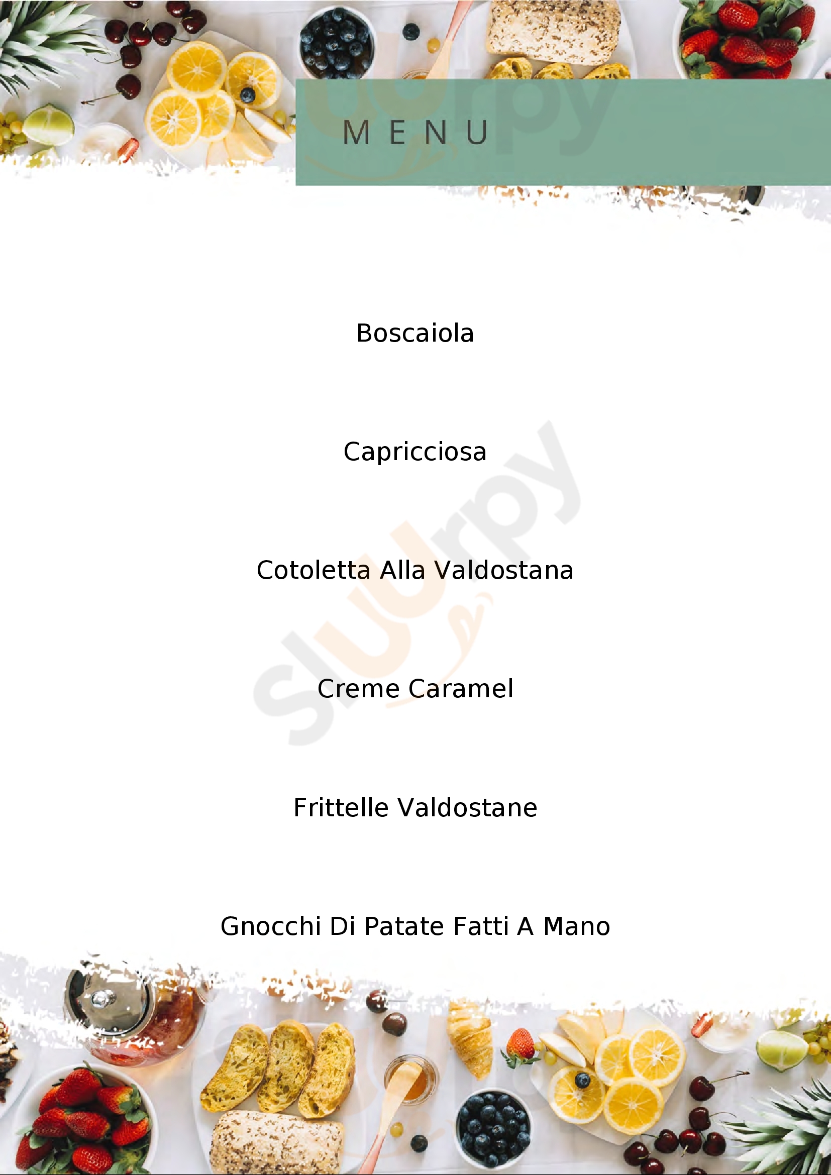 Brasserie La Padella Courmayeur menù 1 pagina