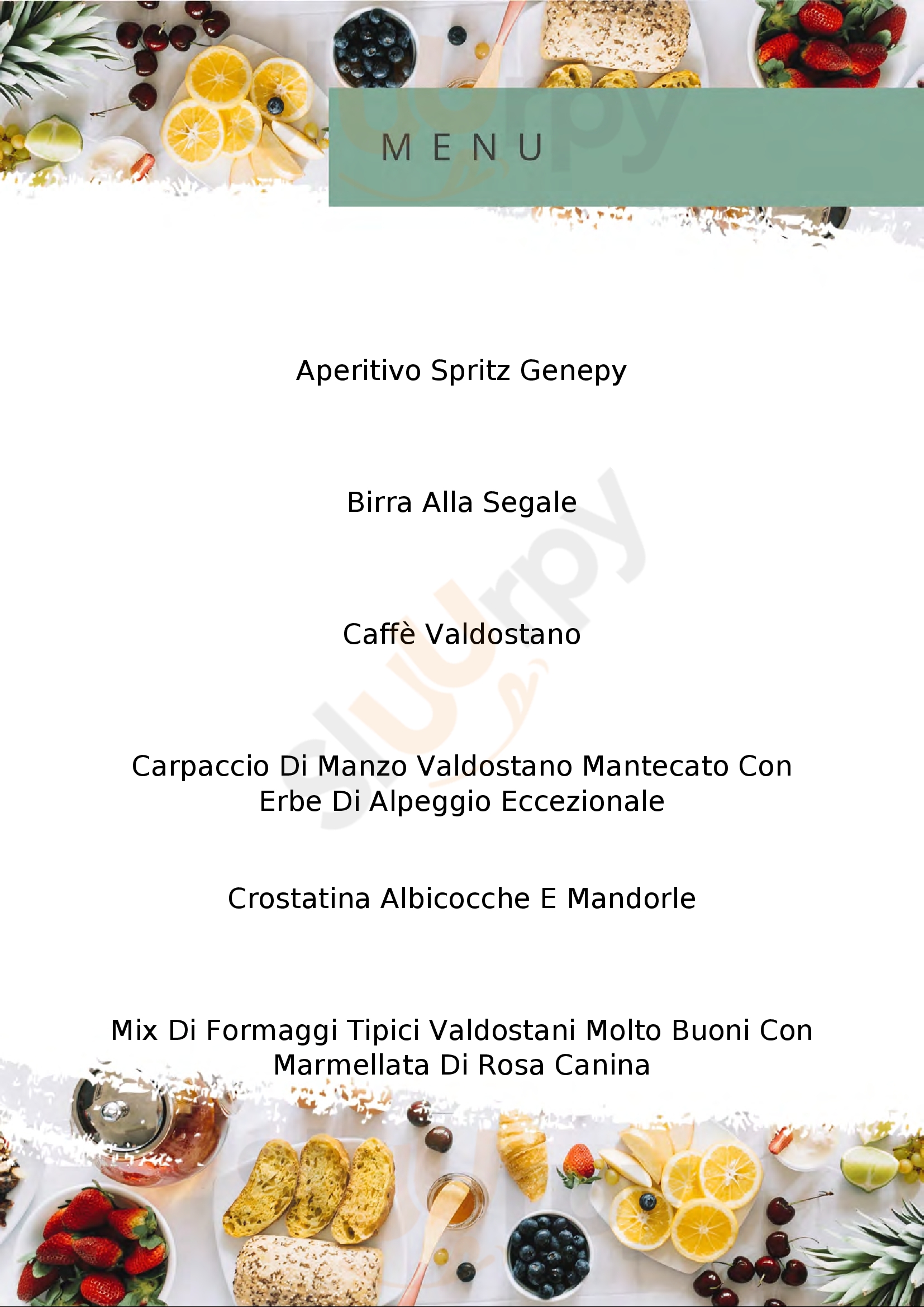 La Vineria Aosta menù 1 pagina