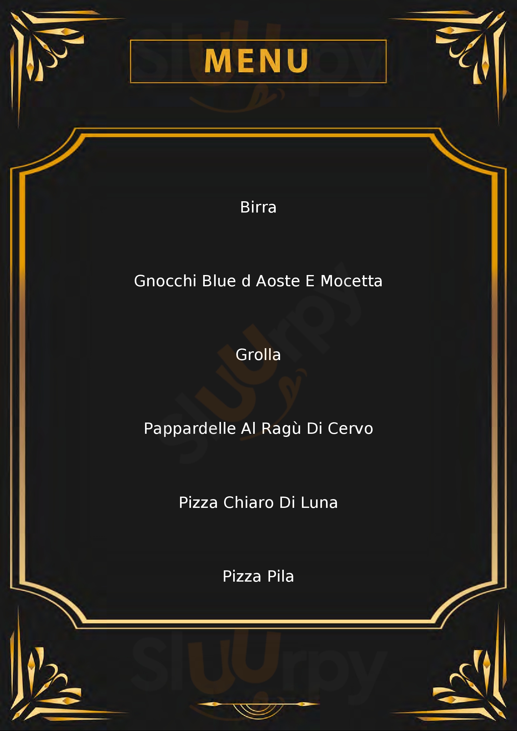 Pizzeria Belvedere Aosta menù 1 pagina