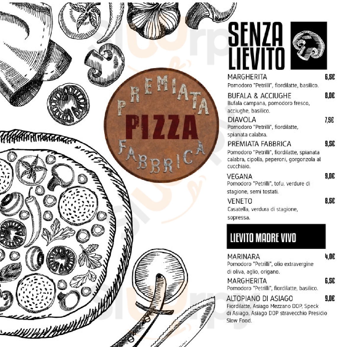 Premiata Fabbrica Pizza Bassano Del Grappa menù 1 pagina