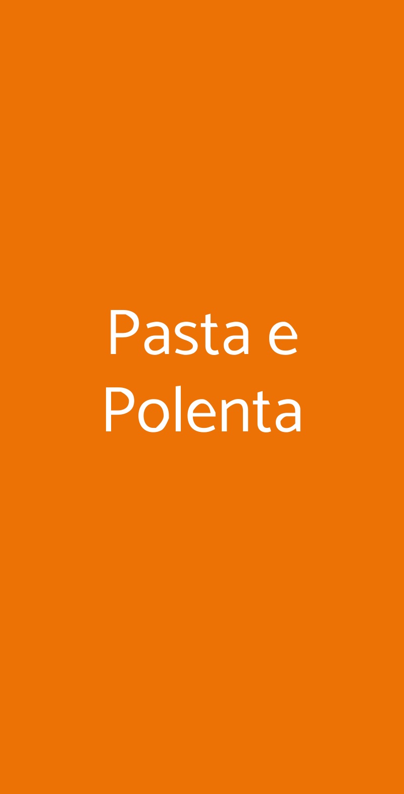 Pasta e Polenta Verona menù 1 pagina