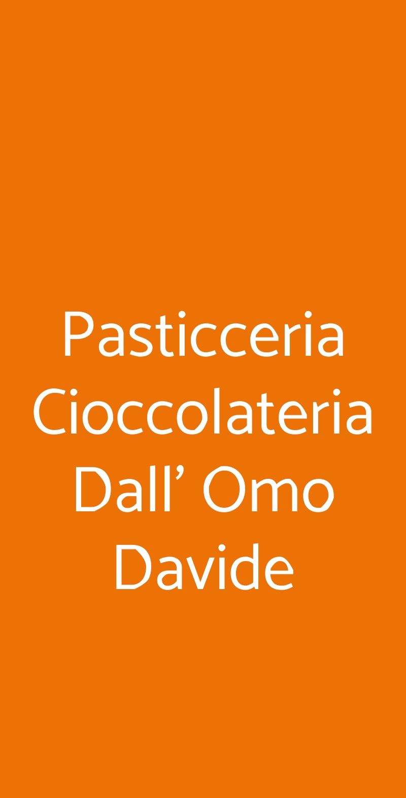Pasticceria  Cioccolateria Dall' Omo Davide Verona menù 1 pagina