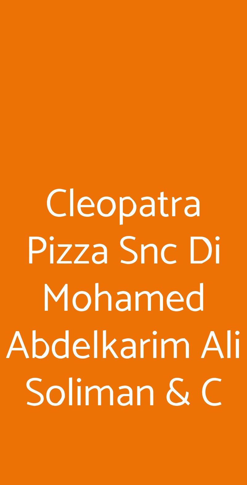 Cleopatra Pizza Snc Di Mohamed Abdelkarim Ali Soliman & C Padova menù 1 pagina