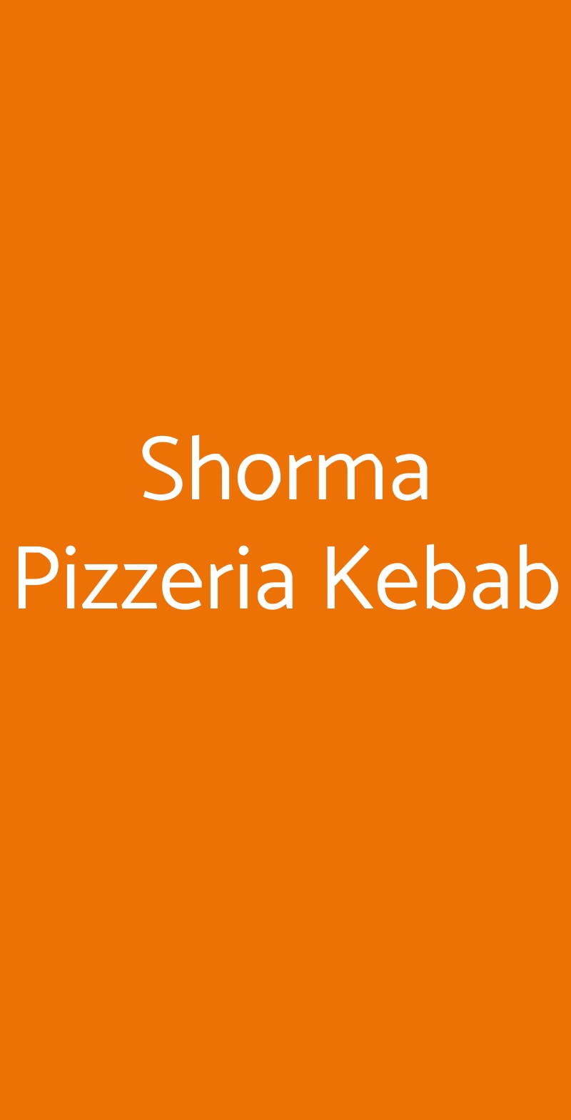 Shorma Pizzeria Kebab Mestre menù 1 pagina