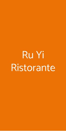 Ru Yi Ristorante, Verona
