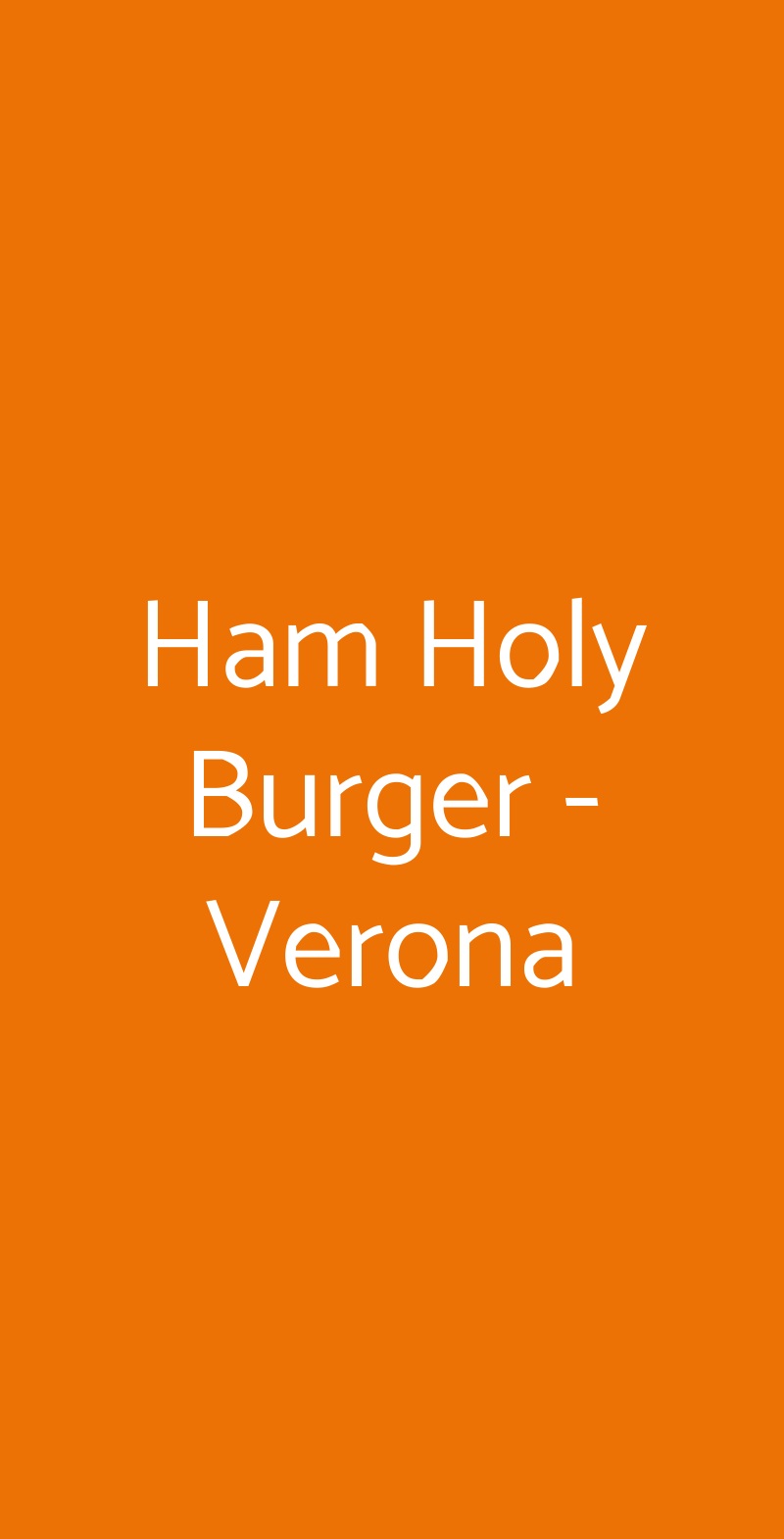 Ham Holy Burger - Verona Verona menù 1 pagina