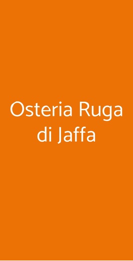 Osteria Ruga Di Jaffa, Venezia
