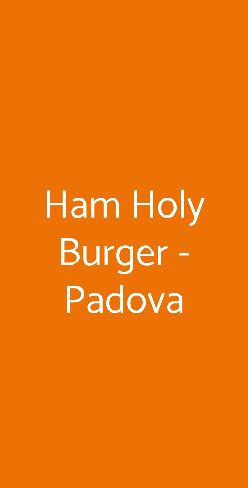 Ham Holy Burger - Padova Padova menù 1 pagina