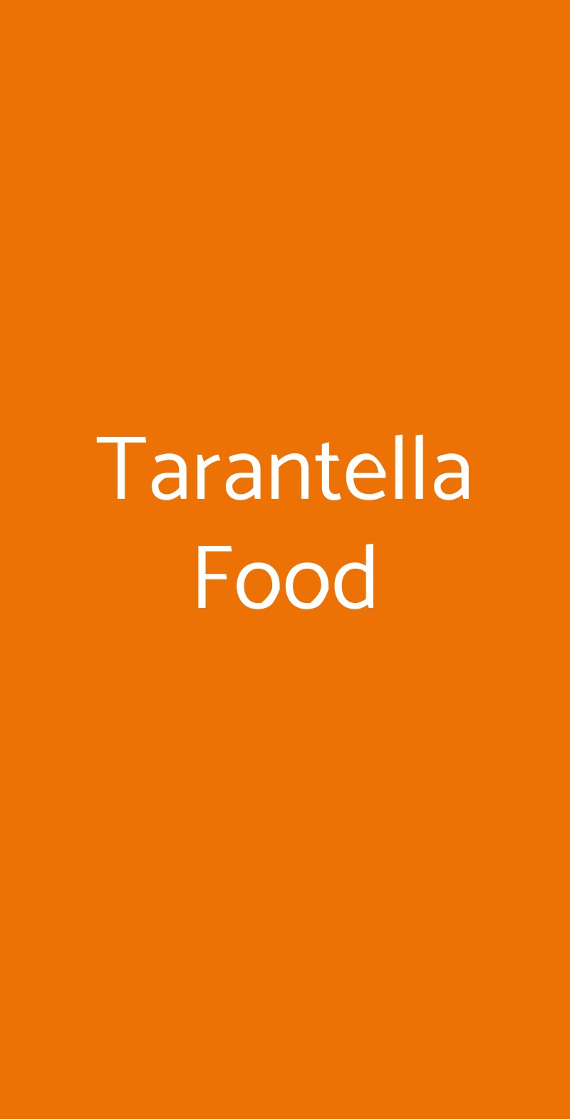 Tarantella Food Verona menù 1 pagina