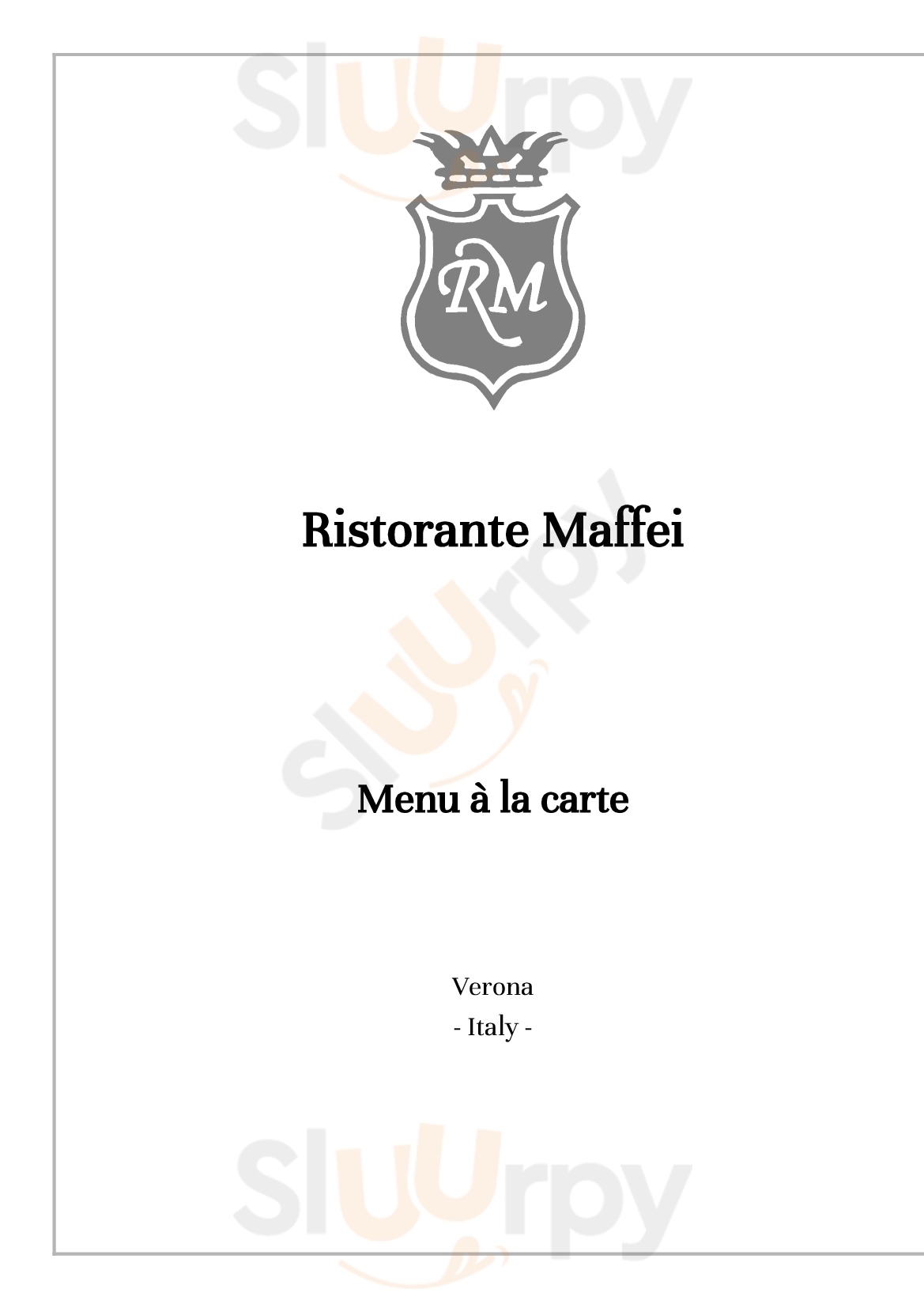 Ristorante Maffei Verona menù 1 pagina