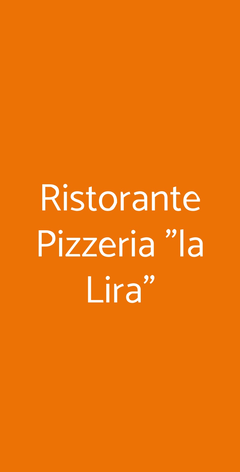 Ristorante Pizzeria "la Lira" Lonigo menù 1 pagina