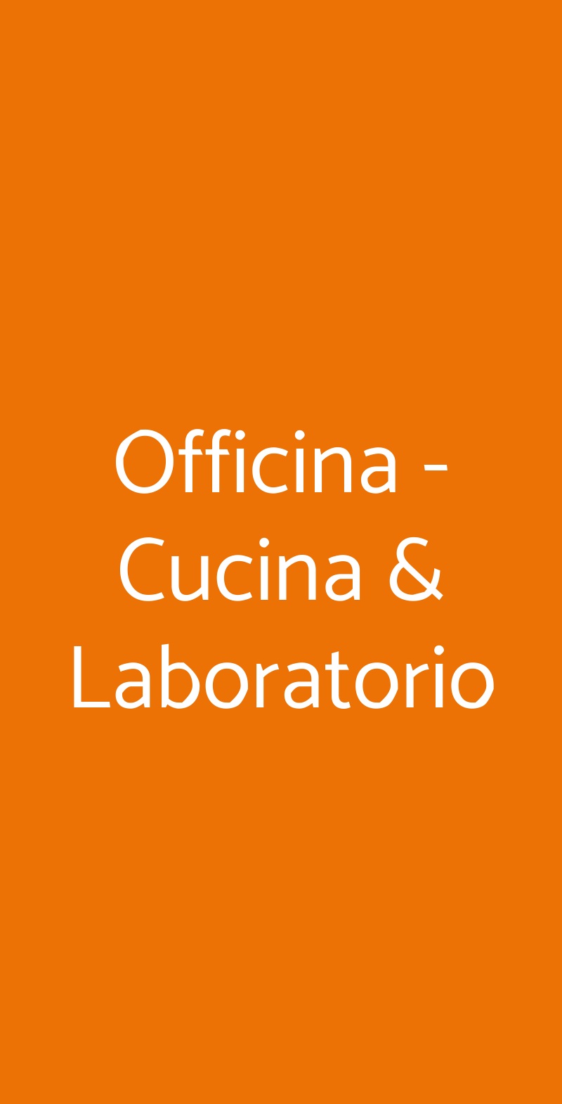 Officina - Cucina & Laboratorio Verona menù 1 pagina