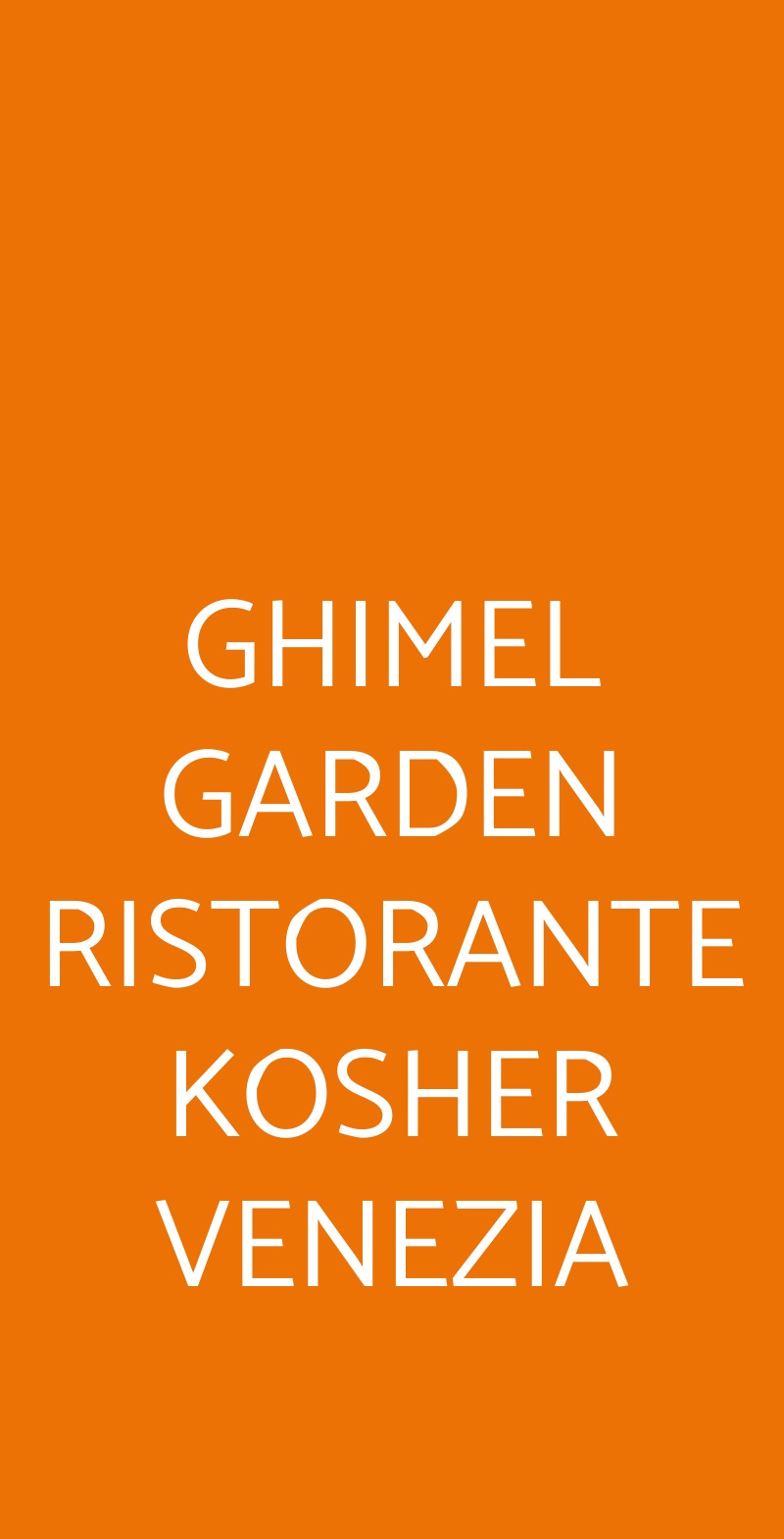 GHIMEL GARDEN RISTORANTE KOSHER VENEZIA Venezia menù 1 pagina