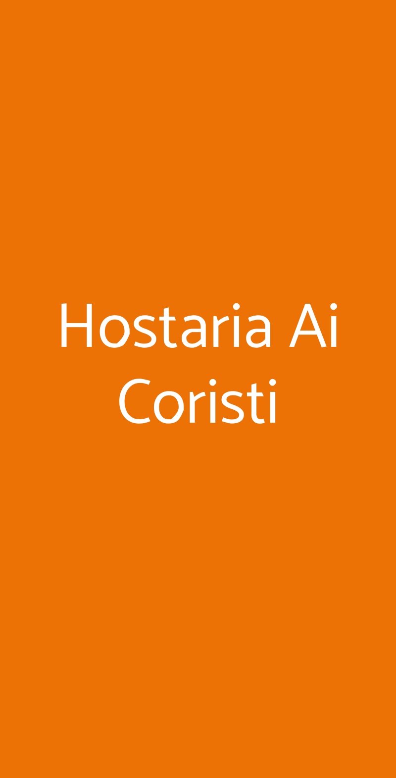 Hostaria Ai Coristi Venezia menù 1 pagina