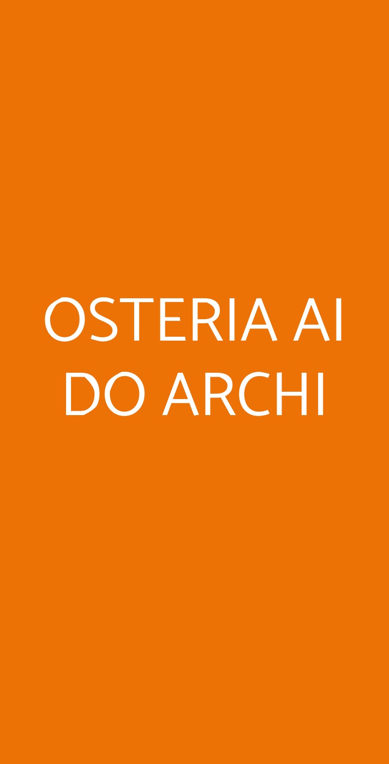 OSTERIA AI DO ARCHI Venezia menù 1 pagina