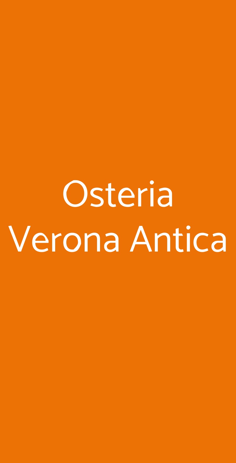 Osteria Verona Antica Verona menù 1 pagina