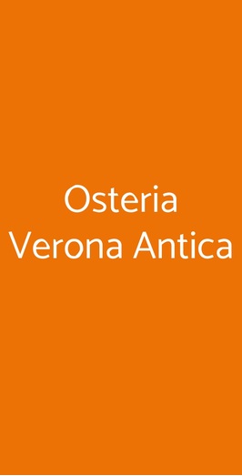 Osteria Verona Antica, Verona