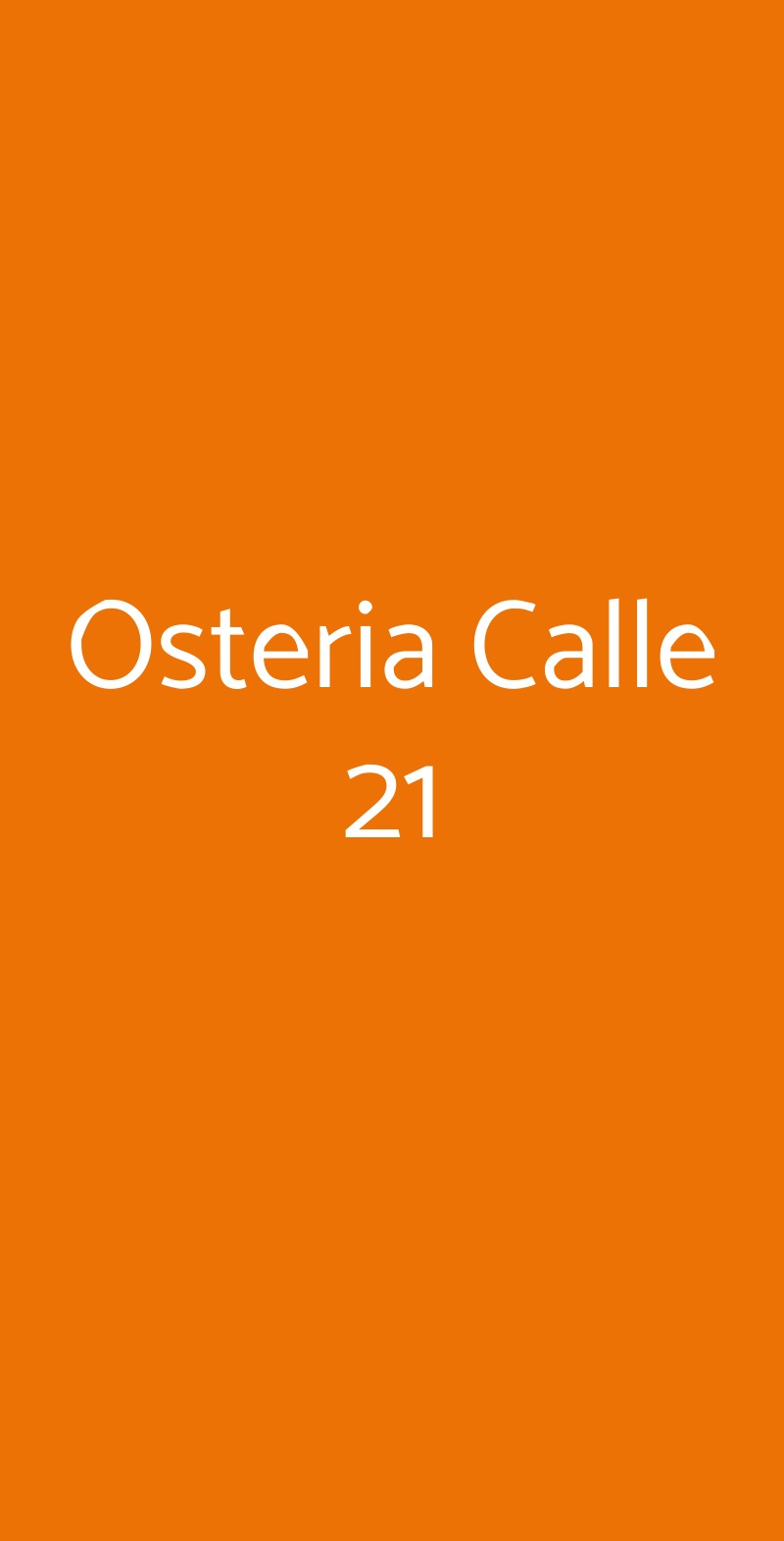 Osteria Calle 21, Venezia