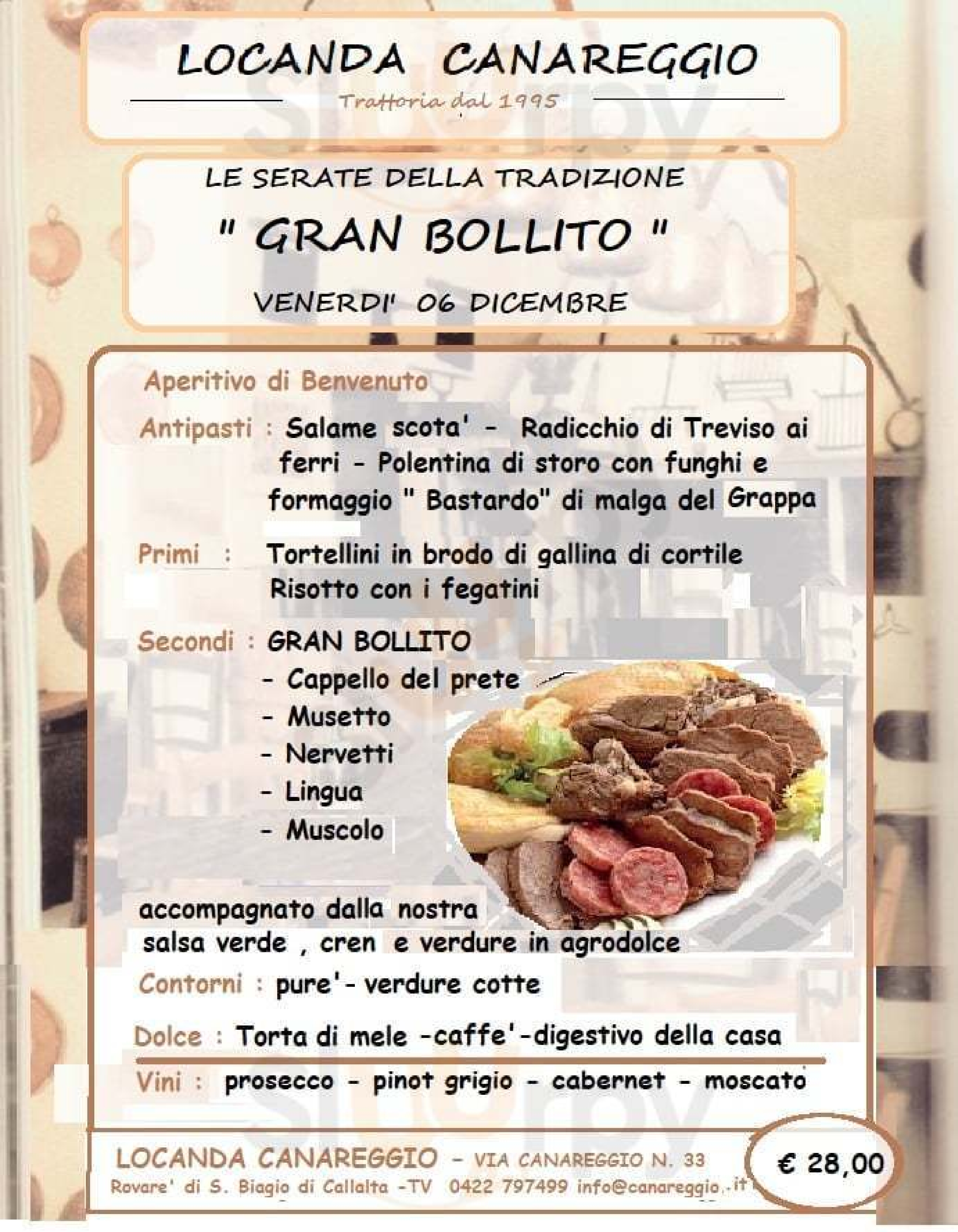 Ristorante Pizzeria Canareggio San Biagio di Callalta menù 1 pagina