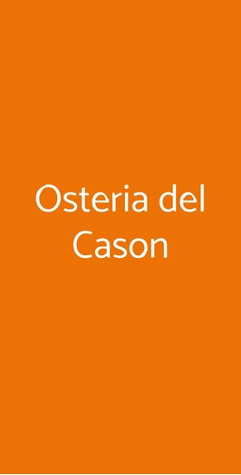 Osteria Del Cason, Venezia