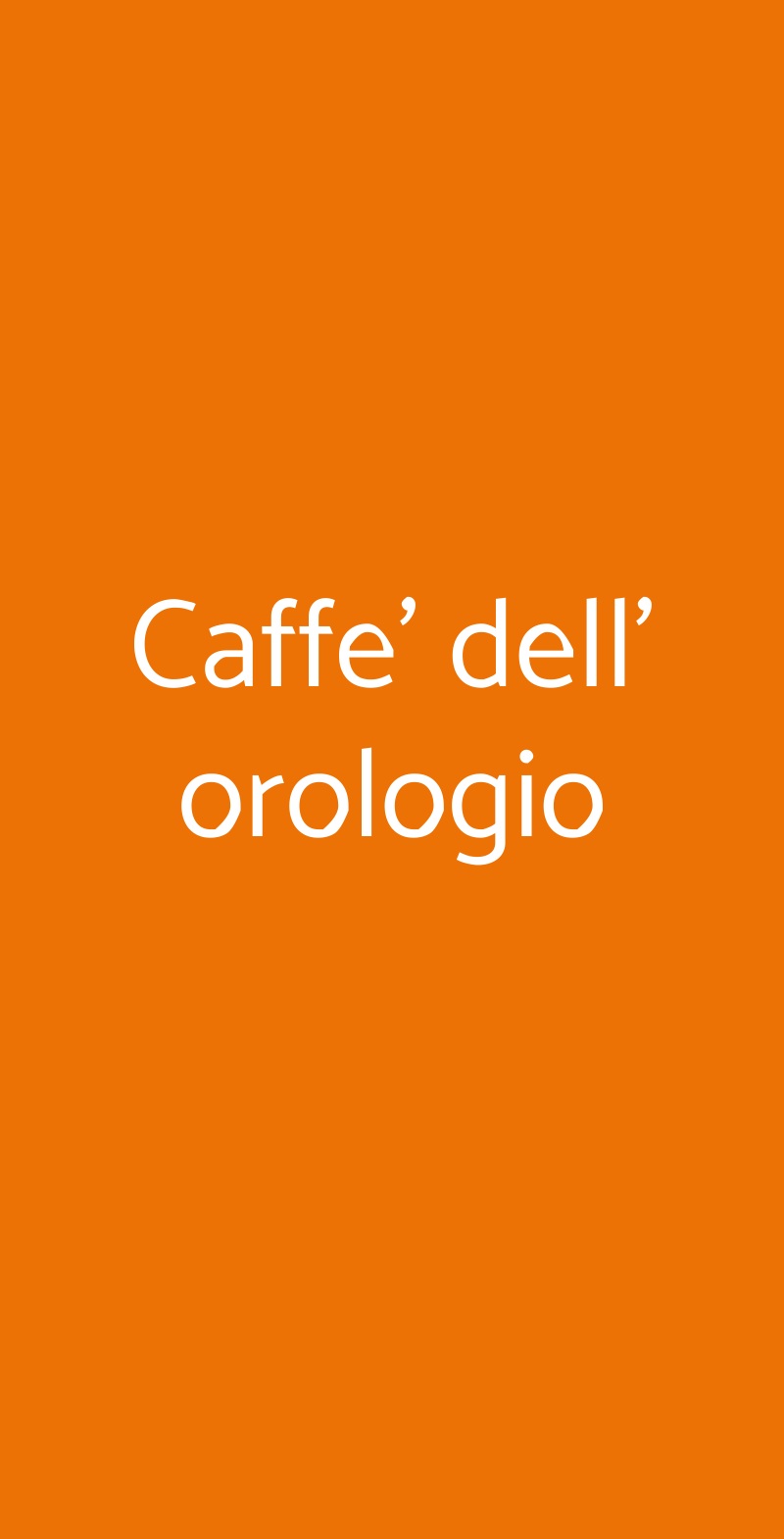 Caffe' dell' orologio Torino menù 1 pagina