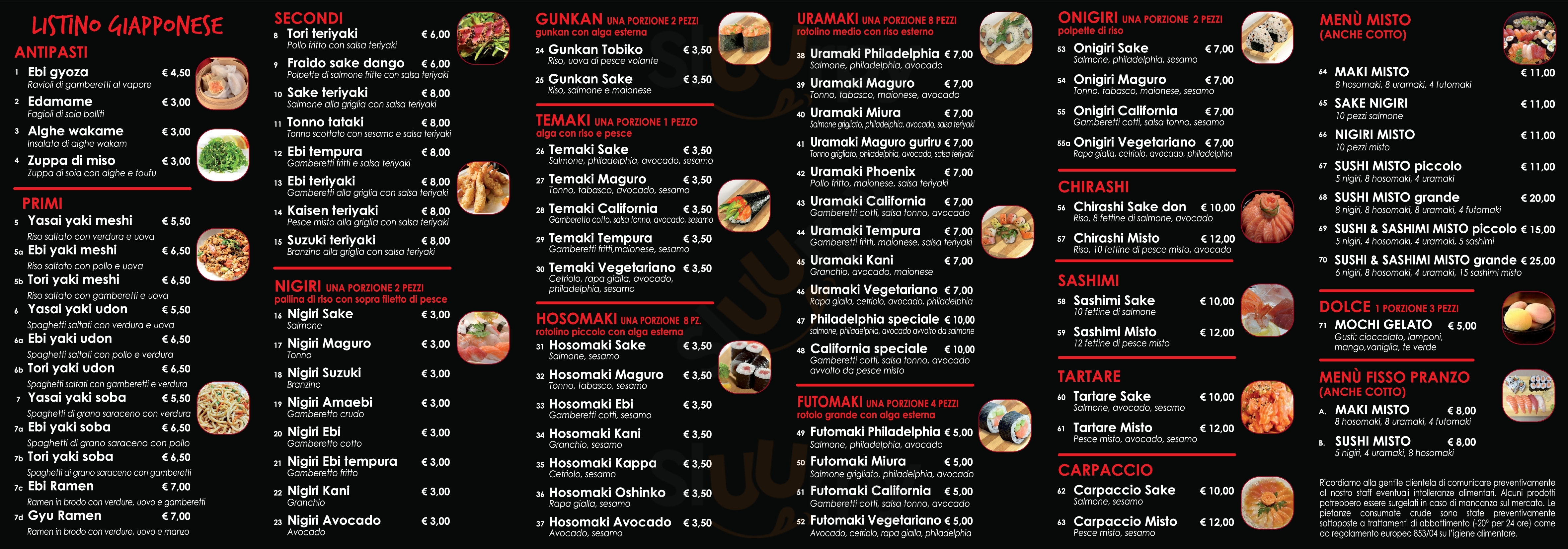 Ji Xiang Rosticceria Ristorante cinese & sushi Treviso menù 1 pagina