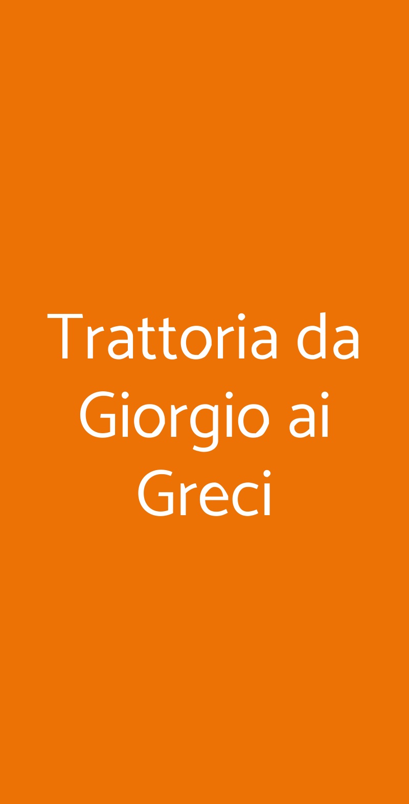 Trattoria Da Giorgio Ai Greci, Venezia