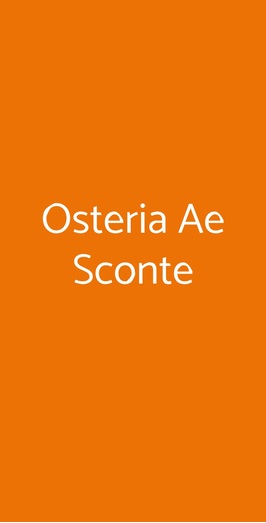 Osteria Ae Sconte, Venezia