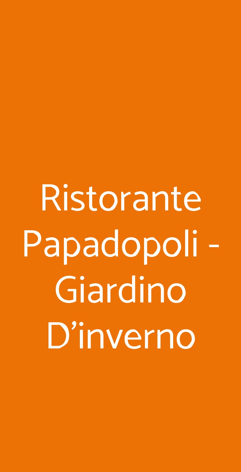 Ristorante Papadopoli - Giardino D'inverno Venezia menù 1 pagina