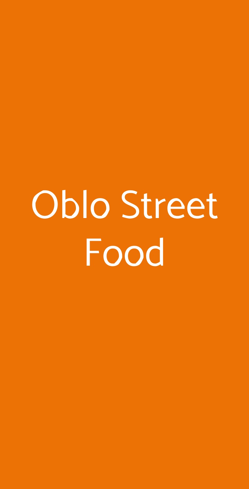 Oblo Street Food Verona menù 1 pagina