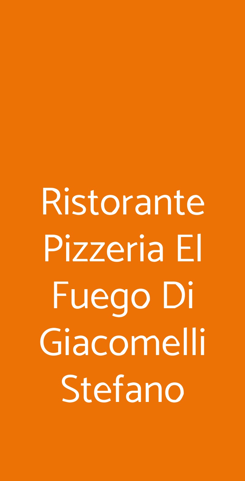 Ristorante Pizzeria El Fuego Di Giacomelli Stefano Vigonovo menù 1 pagina