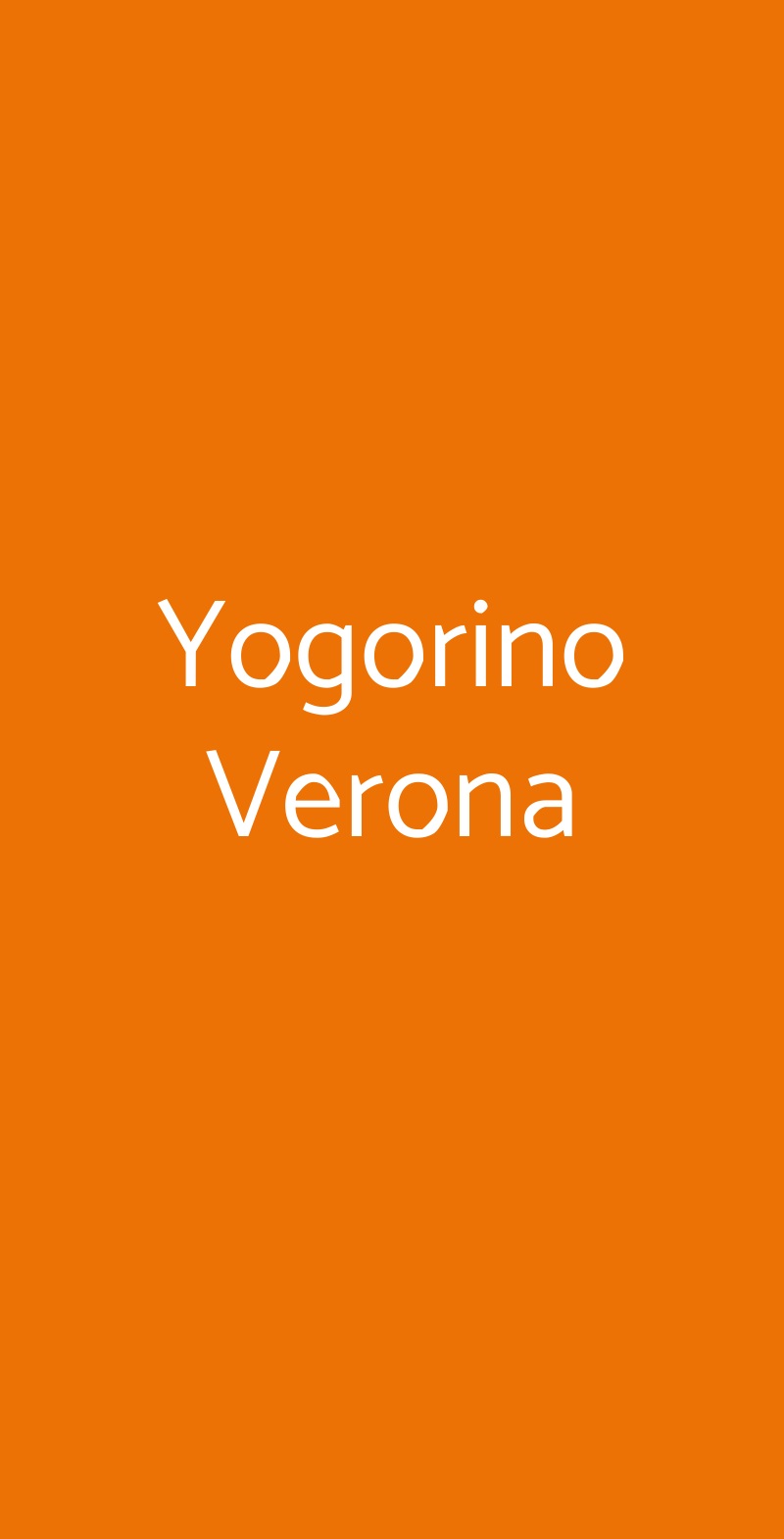 Yogorino Verona Verona menù 1 pagina