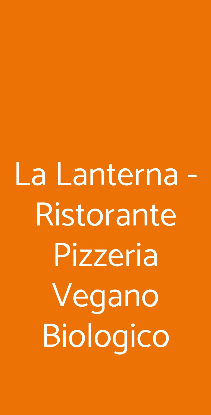 Ristorante Vegano Biologico La Lanterna Verona menù 1 pagina