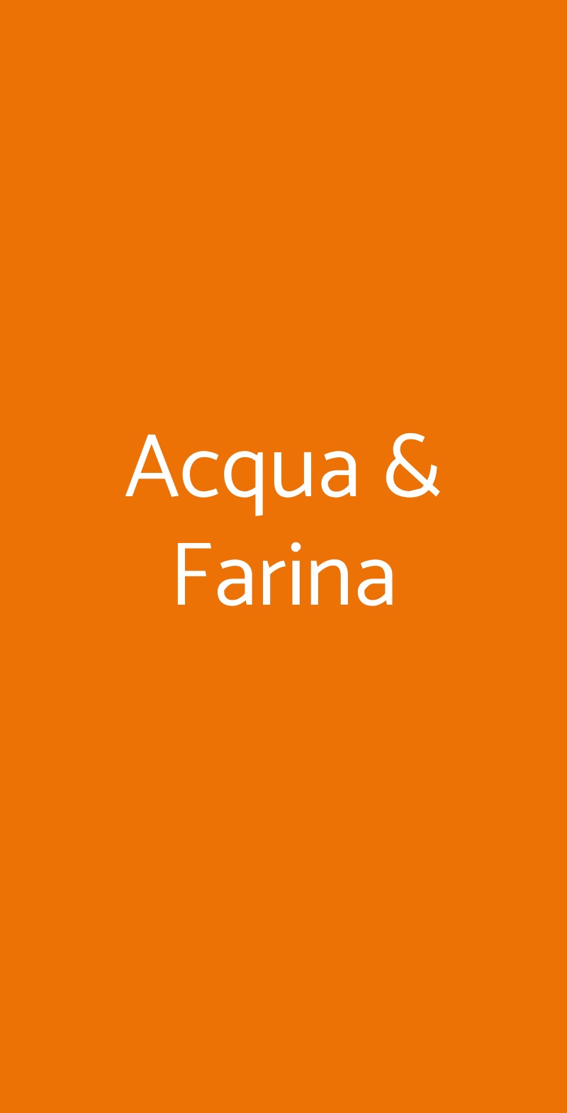 Acqua & Farina Vicenza menù 1 pagina