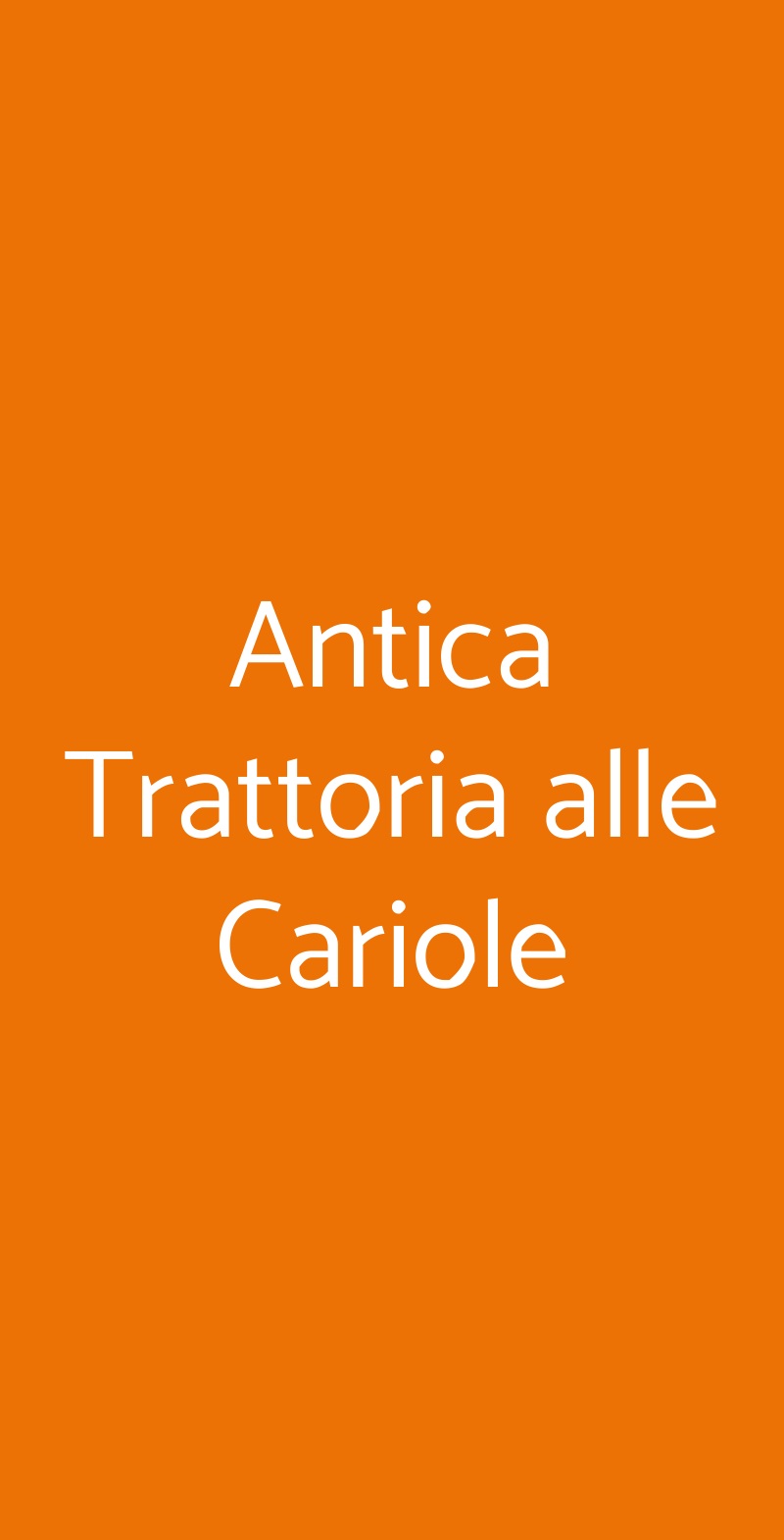 Antica Trattoria  alle Cariole Verona menù 1 pagina