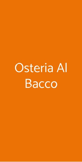 Osteria Al Bacco, Venezia