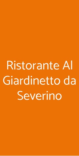 Ristorante Al Giardinetto Da Severino, Venezia