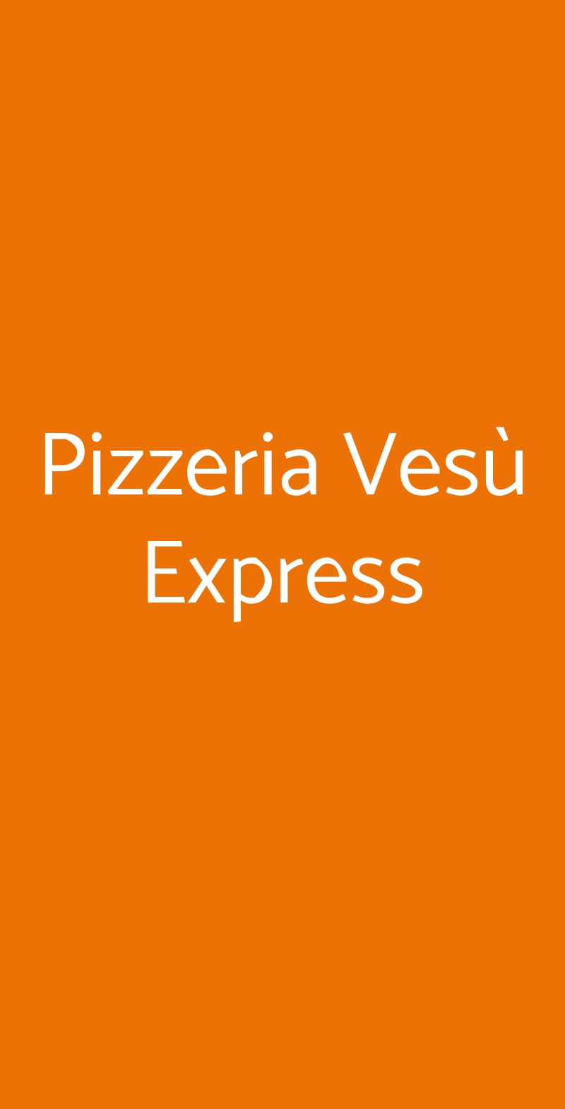 Pizzeria Vesù Express Verona menù 1 pagina