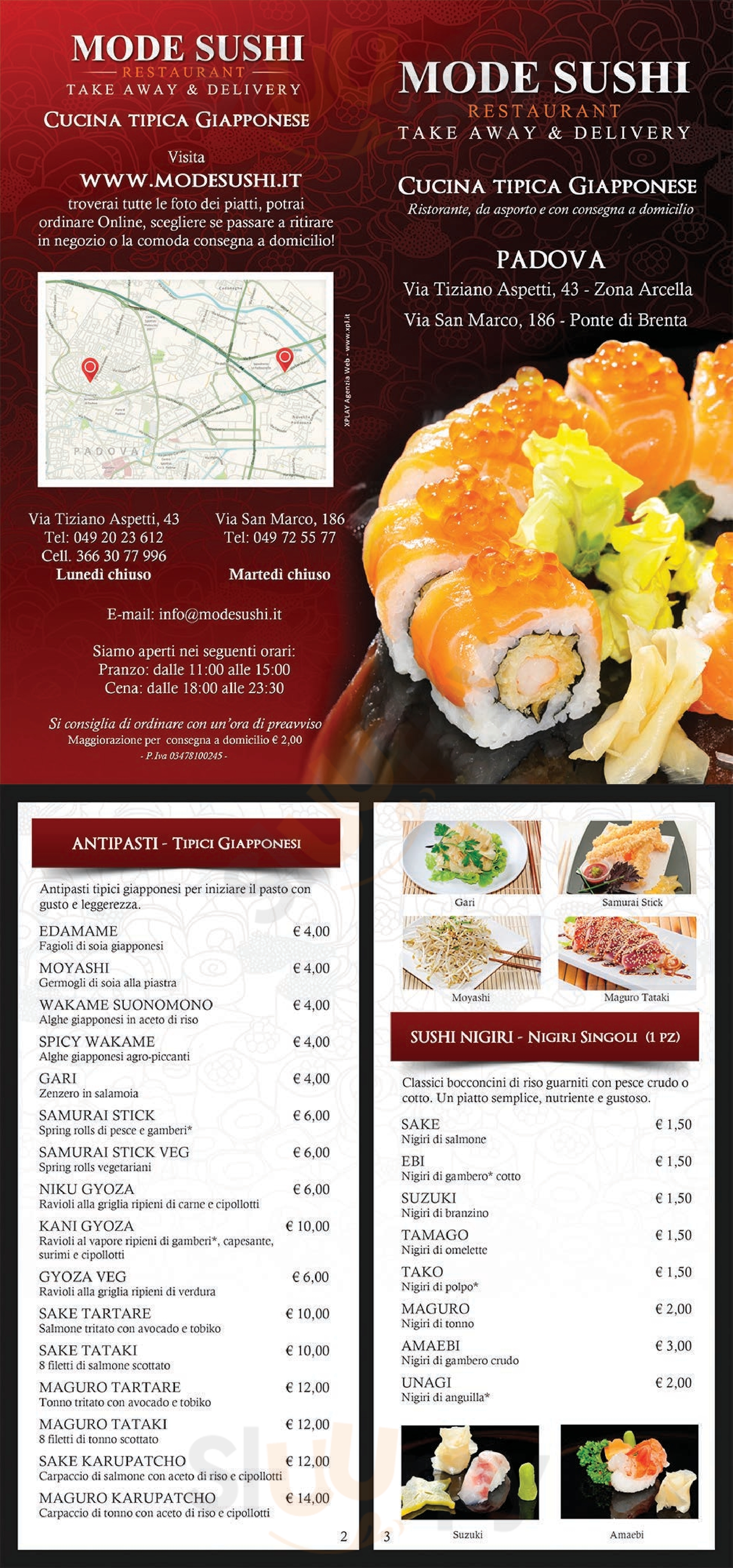 Mode Sushi Ponte di Brenta menù 1 pagina