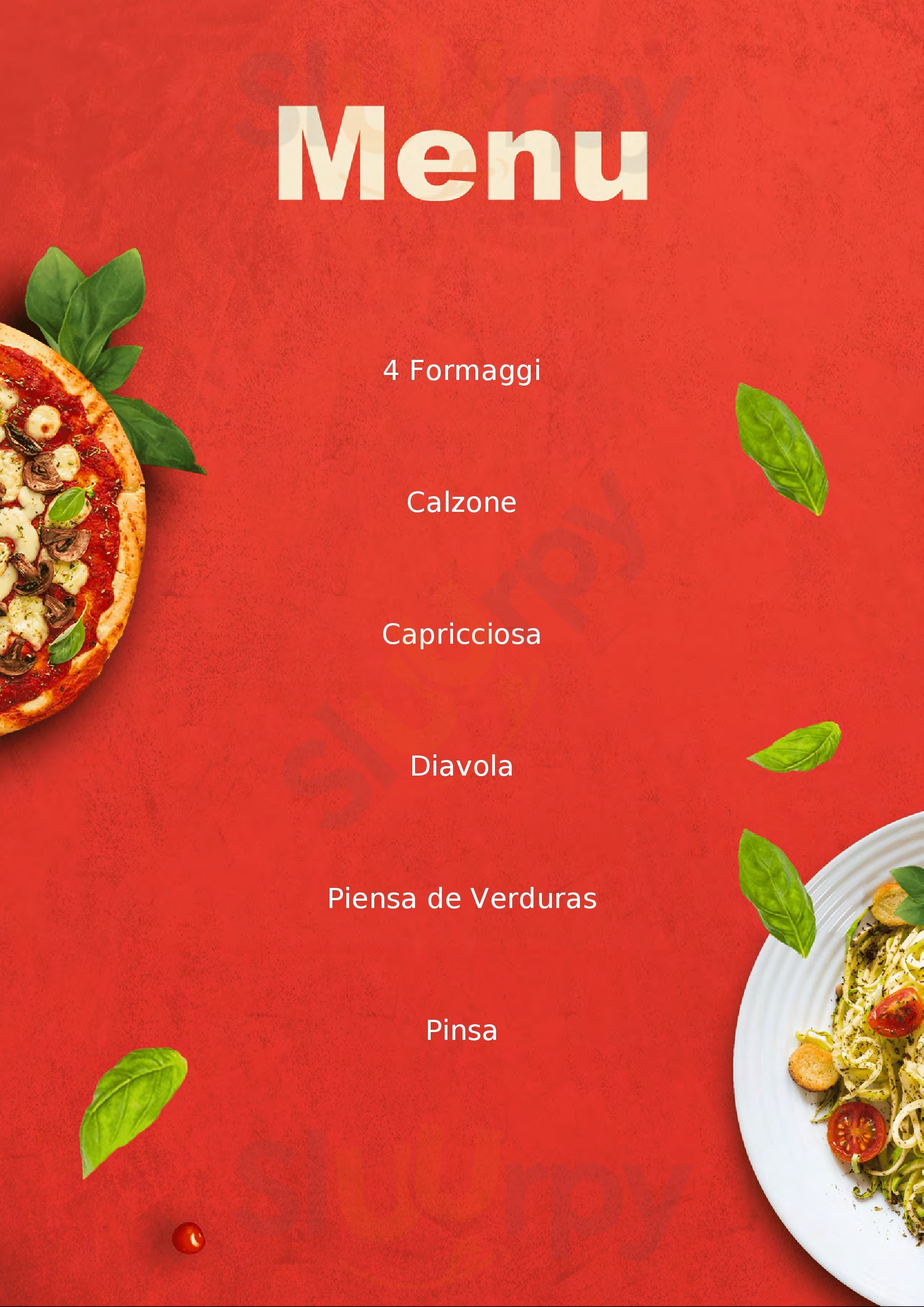 Pinsa Pizza Bar Padova menù 1 pagina