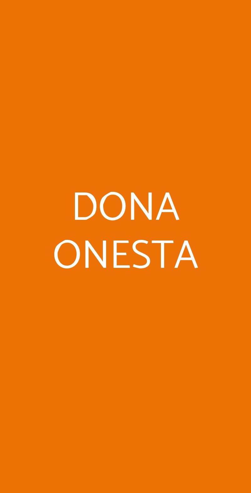 DONA ONESTA Venezia menù 1 pagina