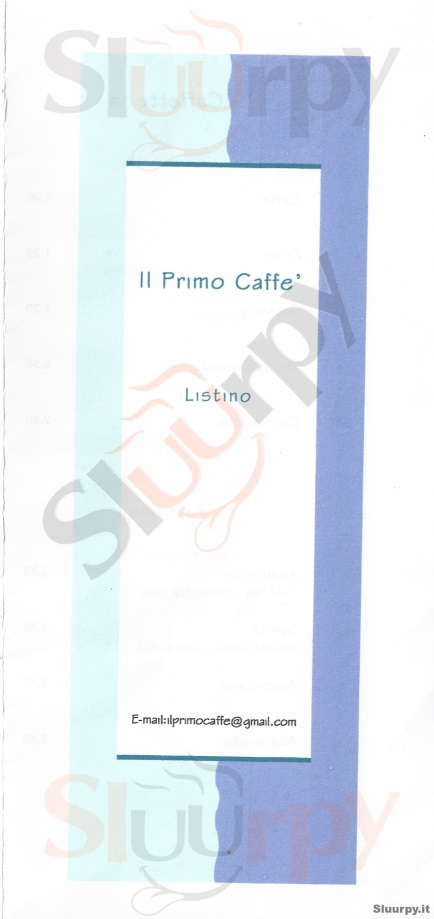 IL PRIMO CAFFE Padova menù 1 pagina