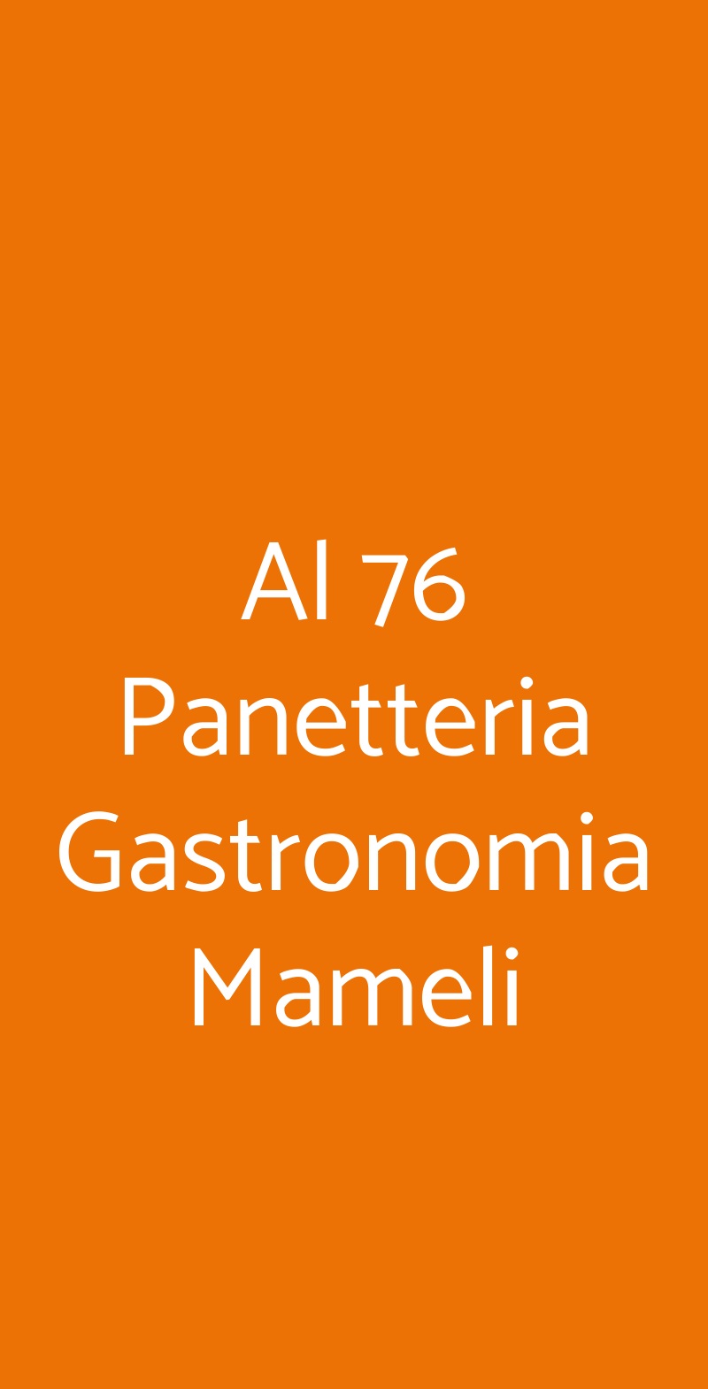 Al 76 Panetteria Gastronomia Mameli Verona menù 1 pagina