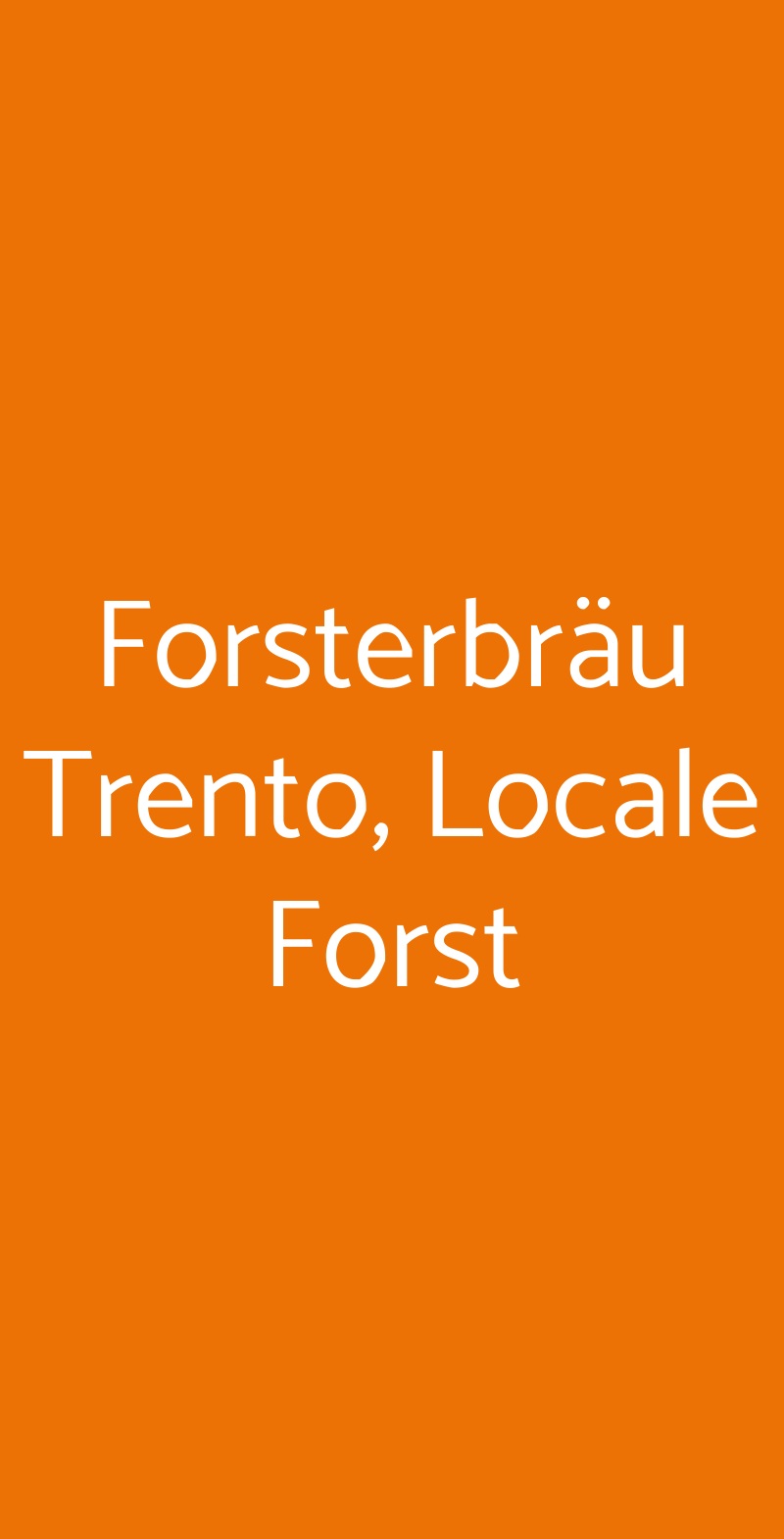 Forsterbräu Trento, Locale Forst Trento menù 1 pagina