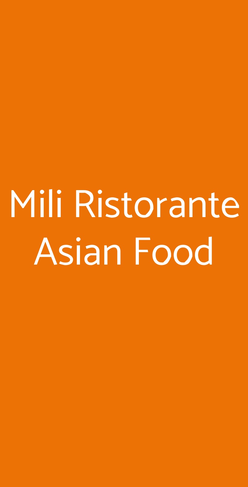 Mili Ristorante Asian Food Firenze menù 1 pagina